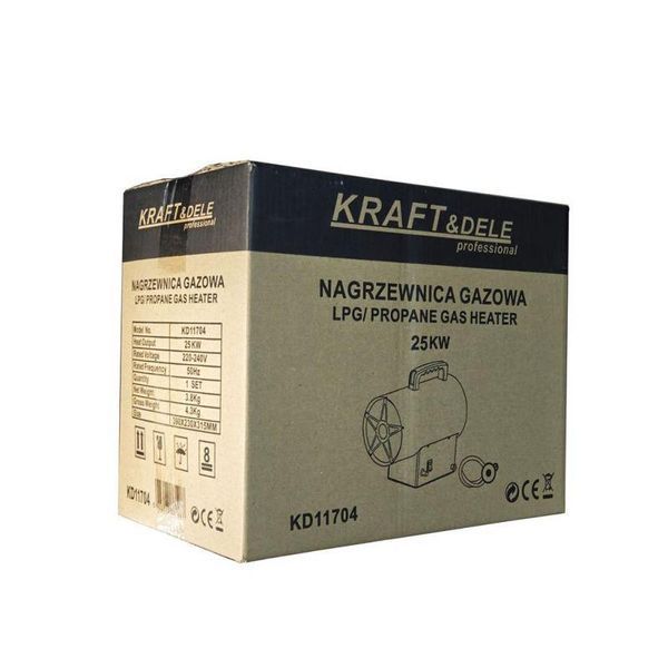 Тепловая пушка профессиональная 20 кВт, 0,7 бар Kraft&Dele KD11704 газовая пушка отопления KD-KD11704 фото