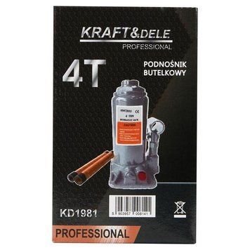 Бутылочный гидравлический домкрат 4 Т, 345 мм Kraft&Dele KD1981 гидравлический бутылочный KD-KD1981 фото